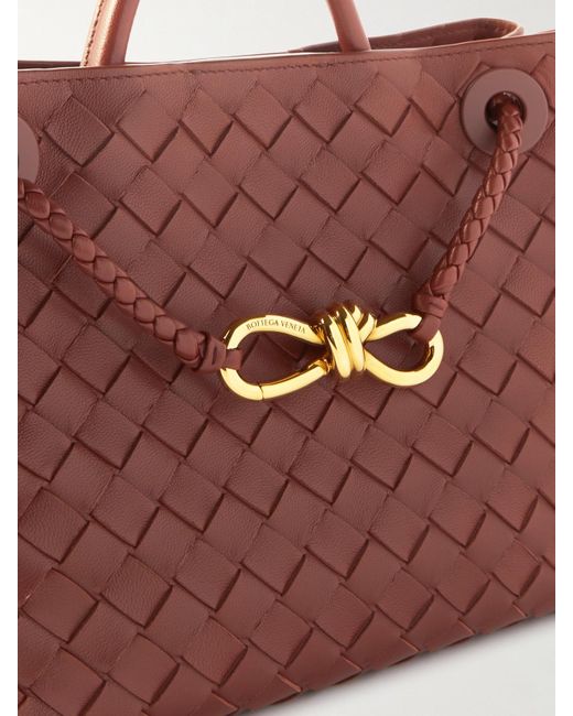 Bottega Veneta Brown Andiamo Small Intrecciato Leather Tote