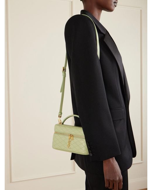 Saint Laurent Green Gaby Vanity Mini Quilted Leather Shoulder Bag