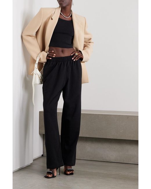 Wardrobe NYC Black Hailey Bieber Cotton-Jersey Wide-Leg Sweatpants