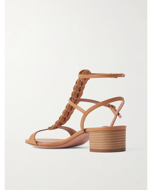 Aquazzura Natural Destiny Gladiator 35 Sandalen Aus Leder Mit Flechtdetail