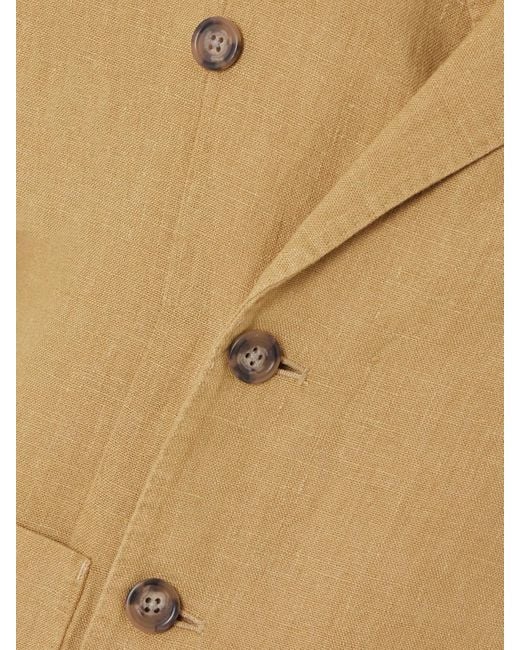 Polo Ralph Lauren Natural Doppelreihiger Blazer Aus Leinen