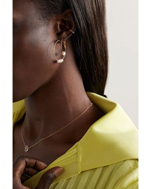 Melissa Joy Manning Natural 14-Karat Recycled Pearl Hoop Earrings