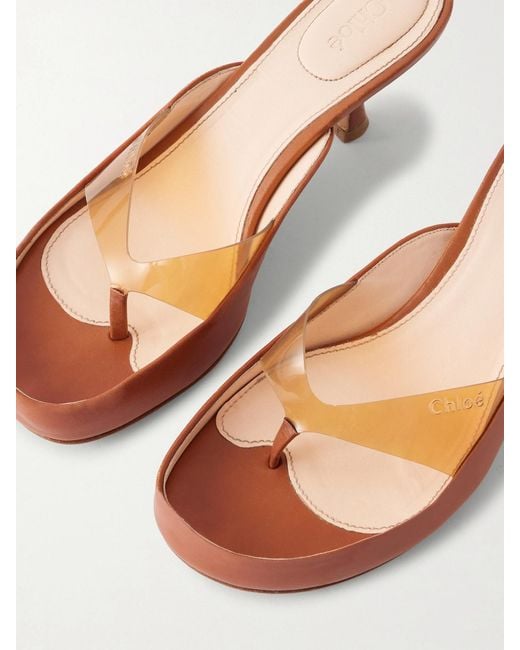 Chloé Pink Junie Tpu And Leather Sandals