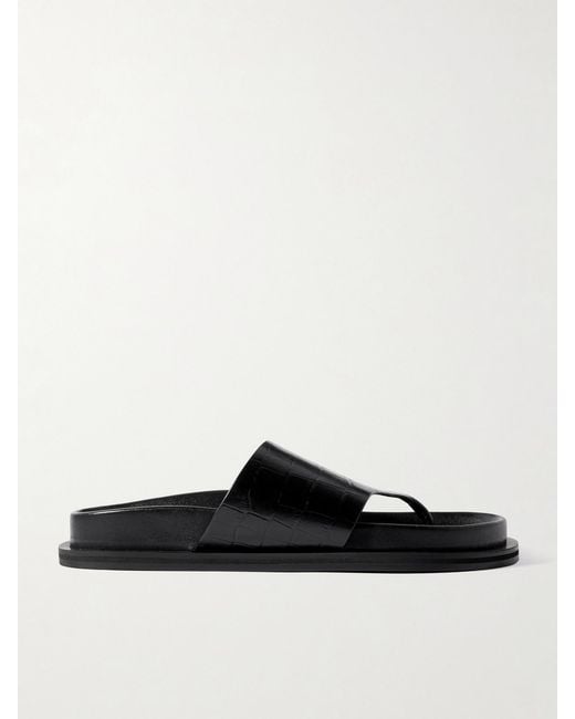 A.Emery White Imara Croc-Effect Leather Sandals