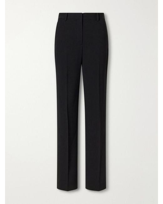 Theory Black Crepe Straight-Leg Pants
