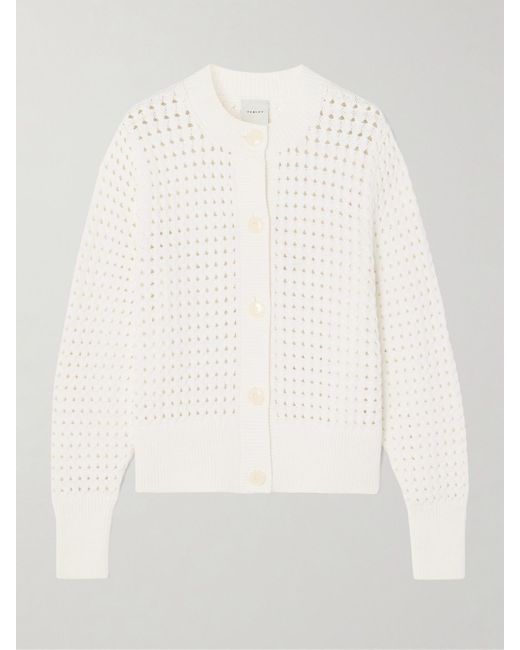 Varley White Bettina Cardigan Aus Einer Baumwollmischung