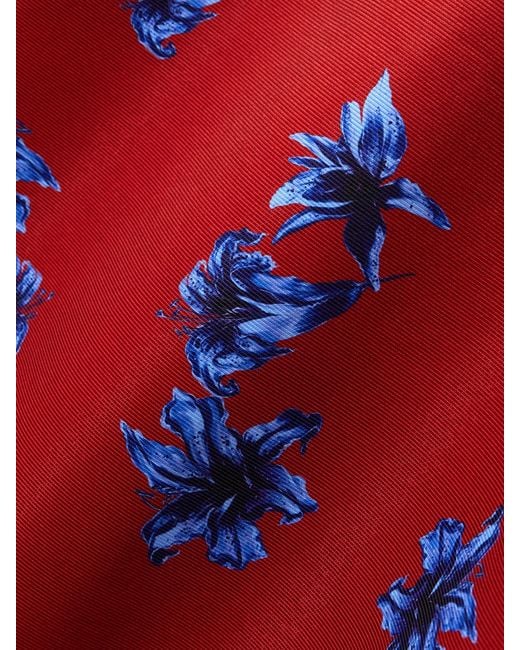 Emilia Wickstead Red Leila Strapless Floral-Print Faille Midi Dress