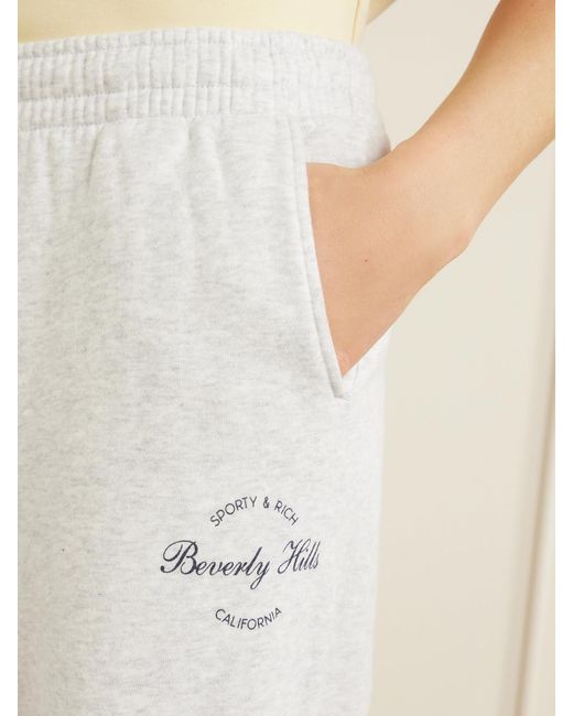 Sporty & Rich White Beverly Script Cotton-Jersey Track Pants