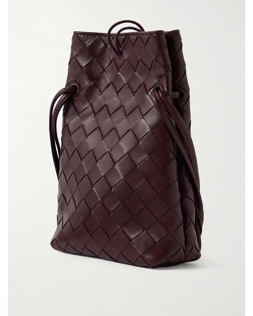 Bottega Veneta Purple Andiamo Intrecciato Leather Phone Pouch