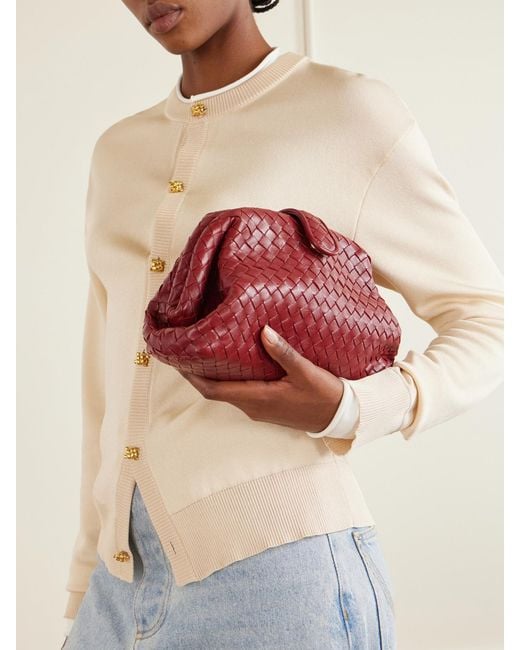 Bottega Veneta Red Lauren 1980 Intrecciato Leather Clutch Bag