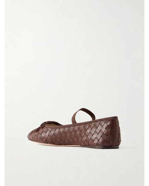 Loeffler Randall Brown Leonie Woven Leather Ballet Flats