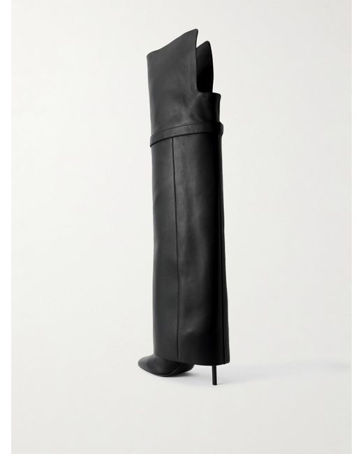 Givenchy Black Shark Lock Kniehohe Lederstiefel
