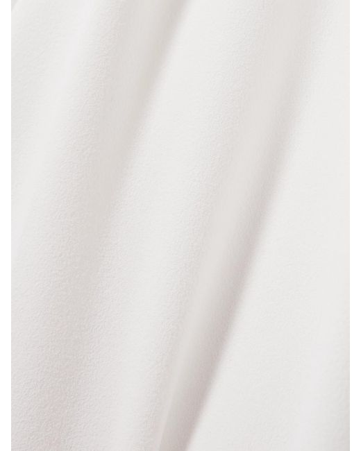 Solace London White Elisa One-Sleeve Crepe Gown