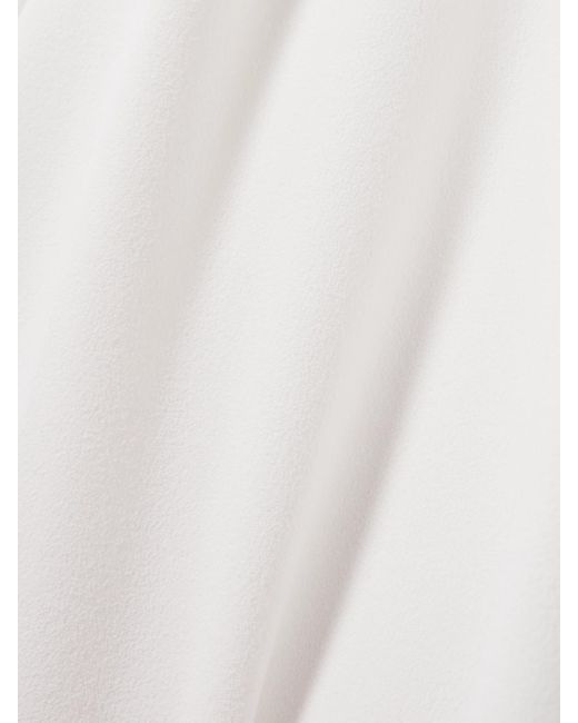 Solace London White Elisa One-Sleeve Crepe Gown