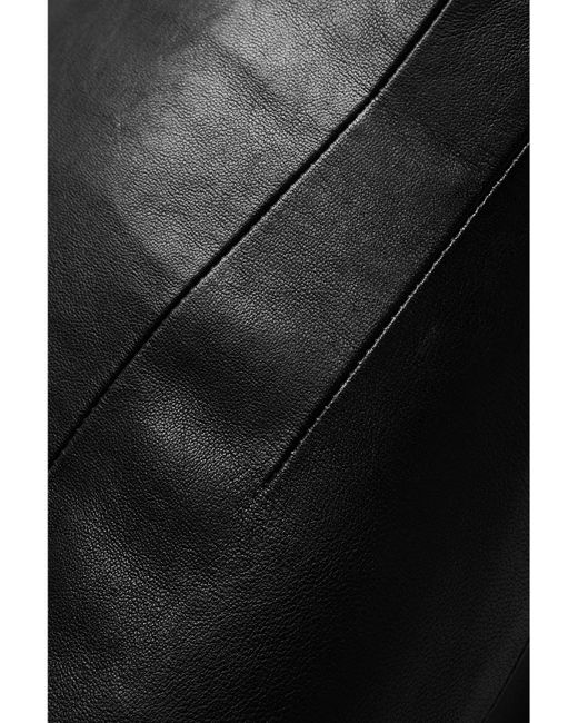 Khaite Black Loxley Leather Maxi Skirt
