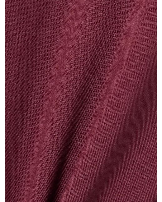 Self-Portrait Purple Belted Layered Pleated Twill Midi Dress
