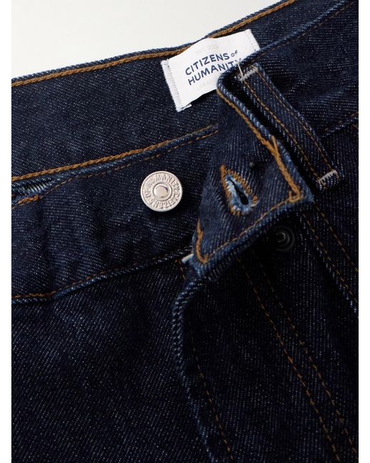 Citizens of Humanity Blue Ines Utility Crop Organic High-Rise Wide-Leg Jeans