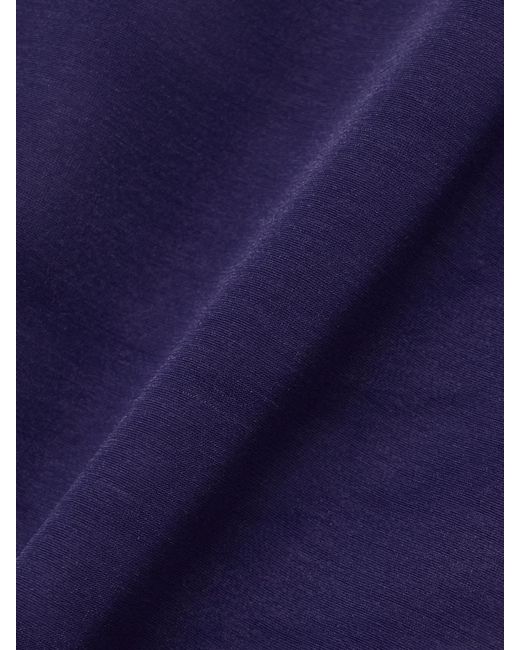 16Arlington Blue Isse Stretch-Jersey Turtleneck Top