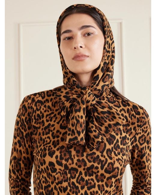 Anna Sui Brown Honey Animal-Print Jersey Wrap