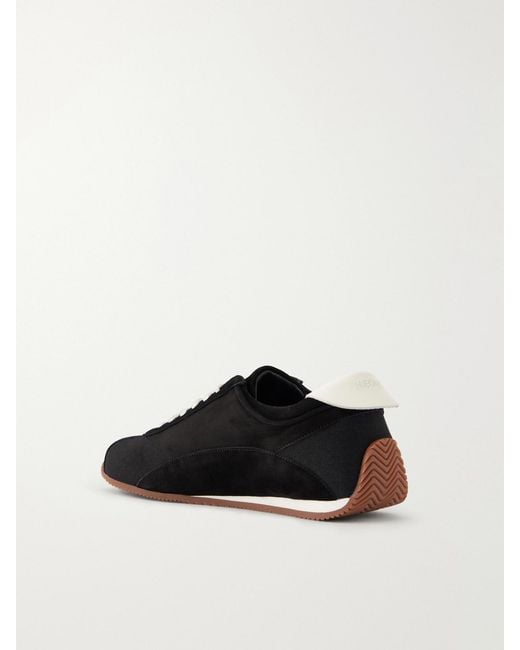 Neous Black Berenices Leather-Trimmed Suede And Canvas Sneakers