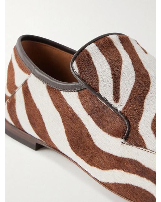 Wales Bonner Brown Dakar Zebra-Print Calf Hair Loafers