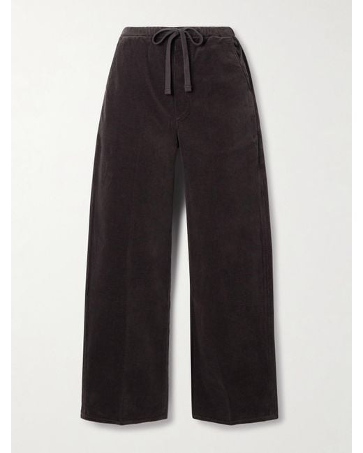 Citizens of Humanity Black Aurora Hose Mit Weitem Bein Aus Cord Aus Einer Baumwollmischung