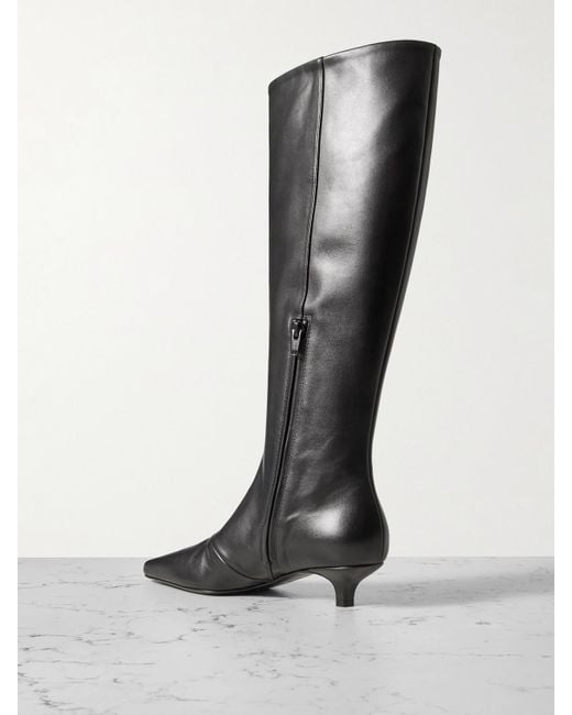 Totême  Black The Slim Leather Knee Boots