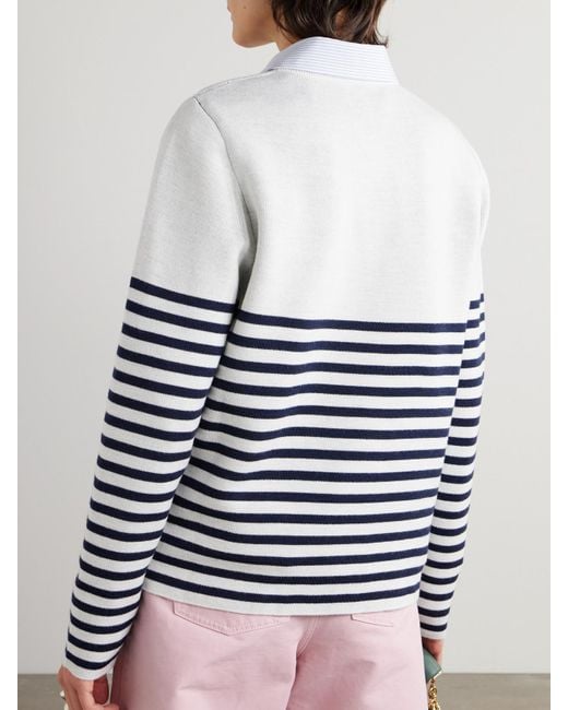 Loewe Blue Pullover Aus Jacquard-Strick Aus Einer Wollmischung Mit Stickerei