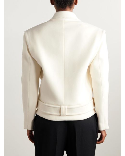 Balmain Natural Double-Breasted Wool And Cashmere-Blend Felt Jacket