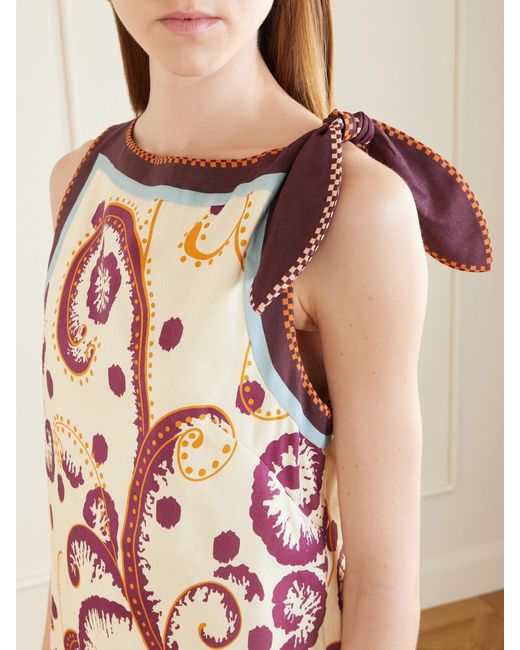 ALÉMAIS White Wilson Floral-Print Linen And Silk-Blend Twill Mini Dress