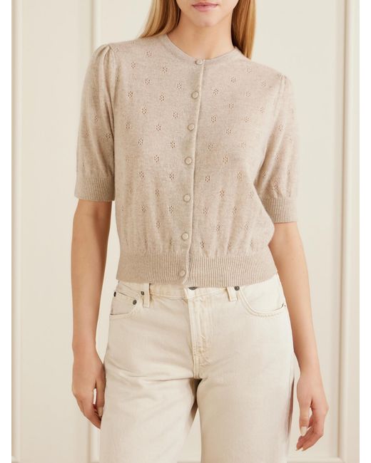 Citizens of Humanity Natural Raina Pointelle-Knit Wool And Cashmere-Blend Cardigan