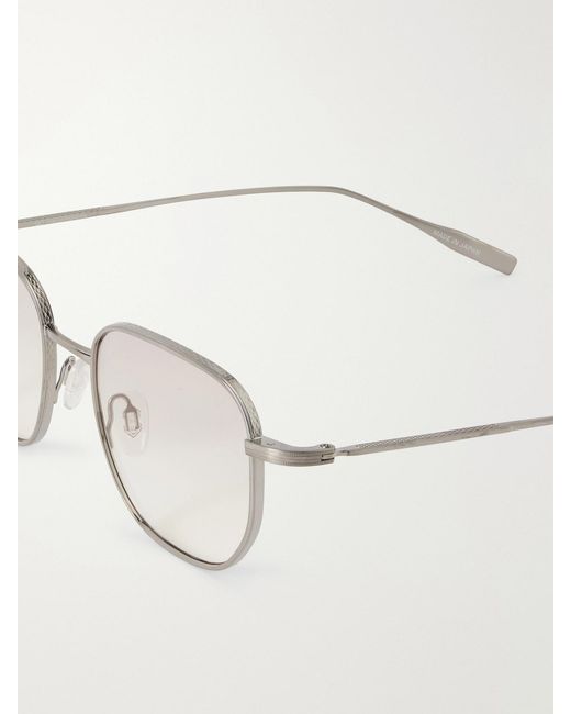 Barton Perreira Natural Revere Square-Frame Gunmetal-Tone Titanium Sunglasses