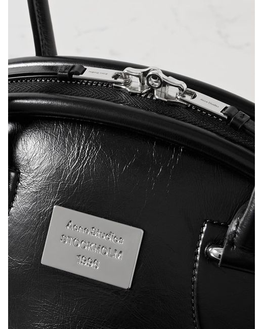 Acne Black Bowlina Schultertasche Aus Leder