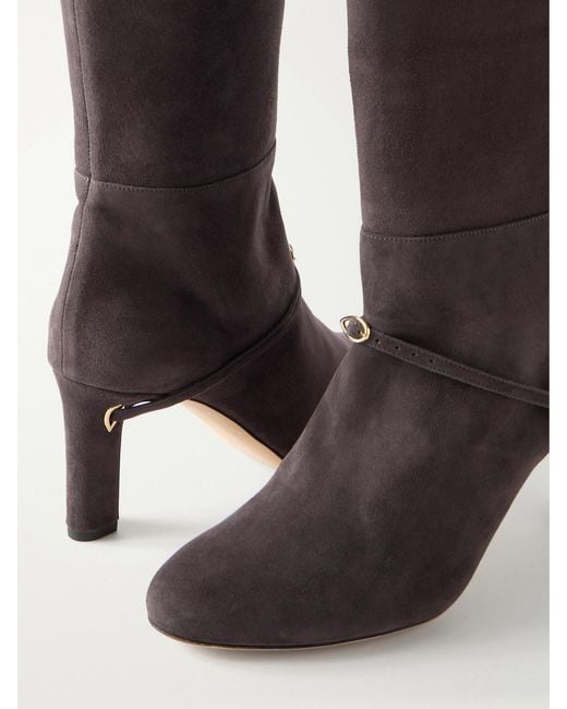 JENNIFER CHAMANDI Brown Samuele 85 Suede Knee-High Boots