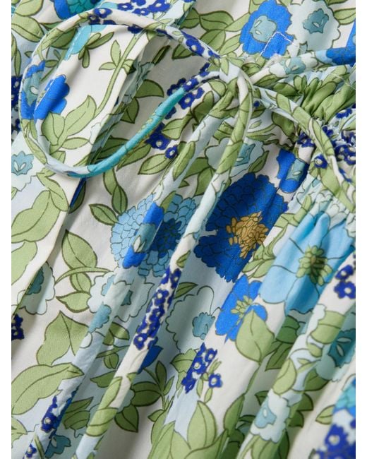 ALÉMAIS Blue Pam Floral-Print Organic Cotton-Poplin Mini Dress