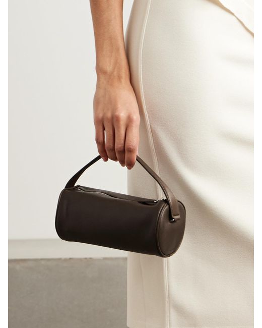 The Row Brown Round 90's Leather Tote