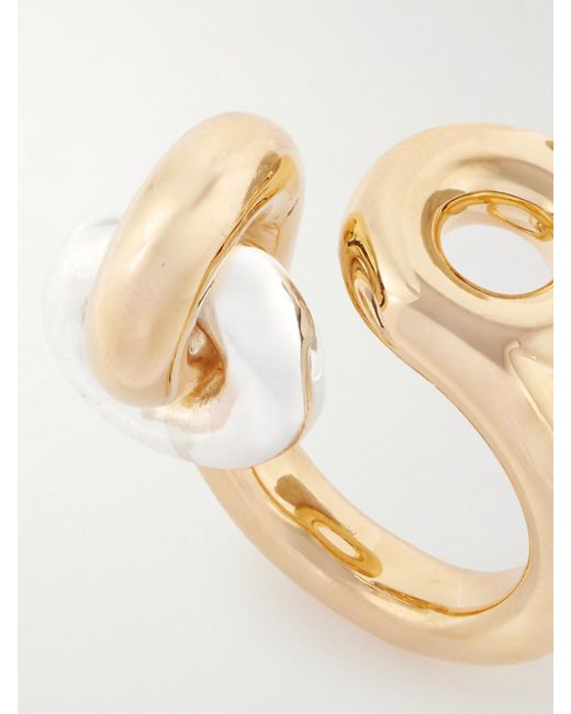 Uncommon Matters White Knot Lock Loop Ring Aus-Vermeil Und Silber
