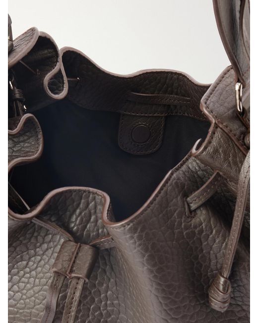Isabel Marant Black Bolton Tasseled Textured-Leather Shoulder Bag