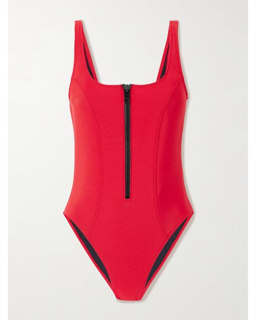 Lisa Marie Fernandez Red Jasmine Neoprene Swimsuit