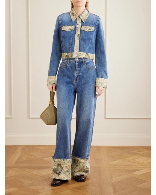 ALÉMAIS Blue Marcel Printed Denim Jacket