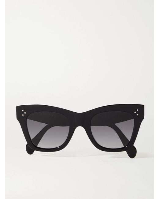 Lunettes De Soleil Œil-De-Chat Oversize En Acétate Céline en coloris Black