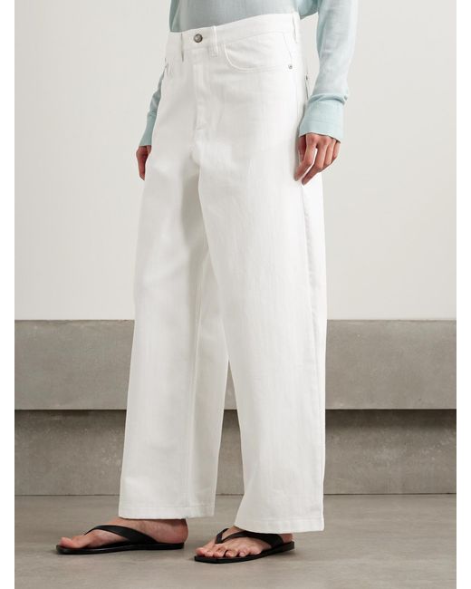 Maria McManus White Massive Organic Cotton-Twill Wide-Leg Pants