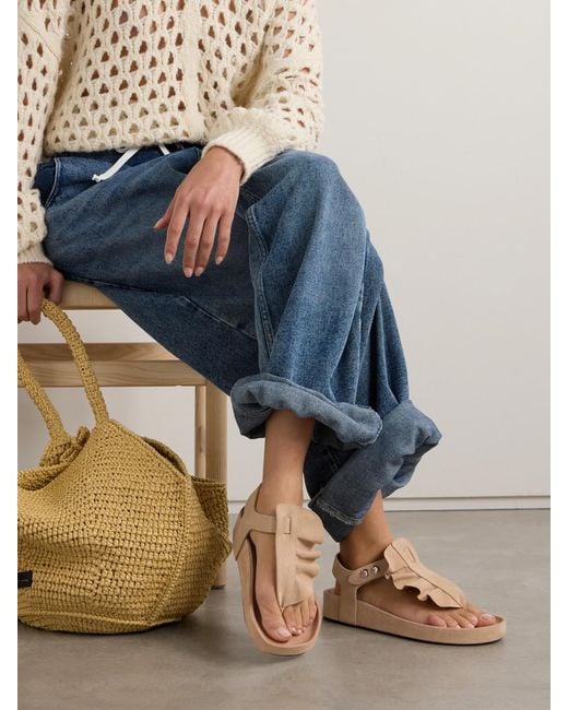 Isabel Marant Natural Isela Suede Sandals
