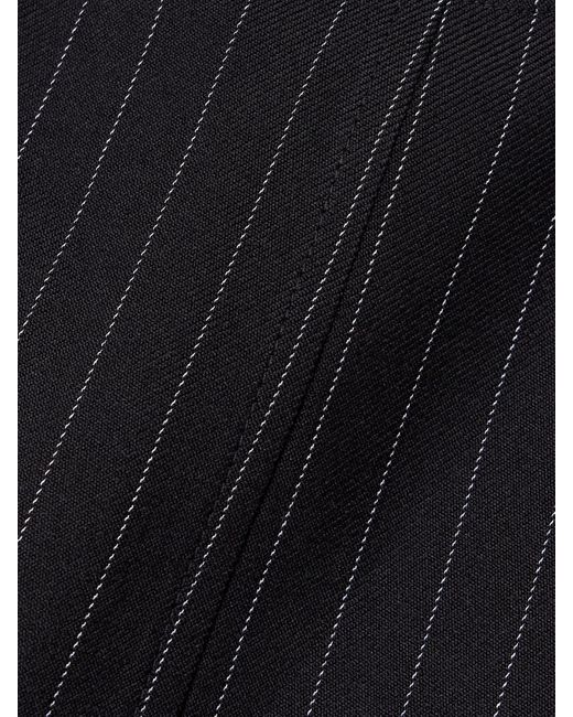 Wardrobe NYC Black Open-Back Pinstriped Wool-Twill Halterneck Tank