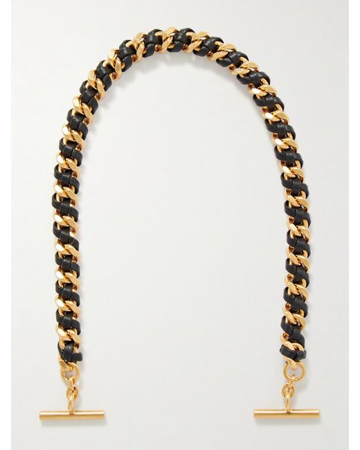 Metier White Small-Tone Leather Bag Chain