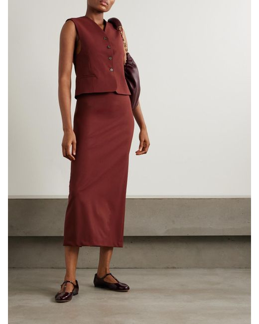Loulou de Saison Red Teora Weste Aus Stretch-Wolle