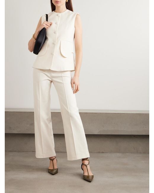 D'Estree Natural Yoshitomo Pleated Denim Straight-Leg Pants