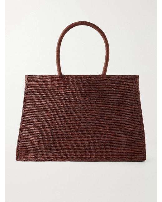 LIE STUDIO Red The Charlotte Raffia Tote Bag