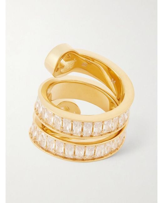 Gucci Metallic Blondie-Tone And Cubic Zirconia Ring
