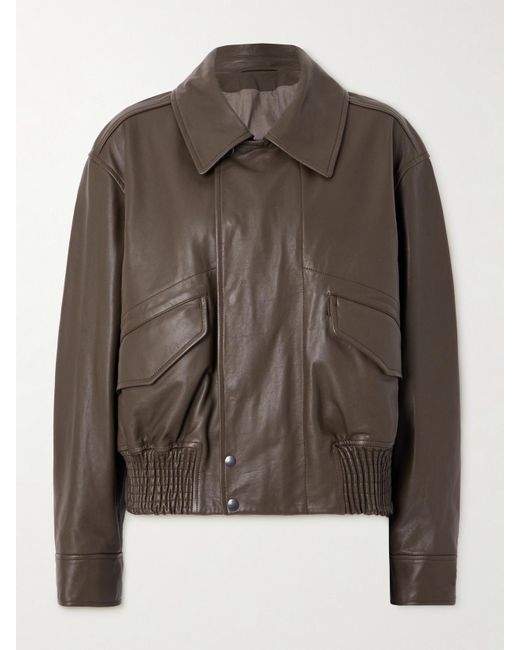 Lemaire Brown Leather Jacket